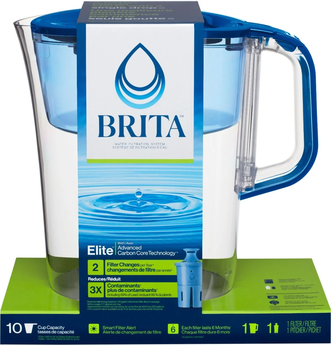 Brita Tahoe Water Pitcher with Elite Filter - Blue - Image 2