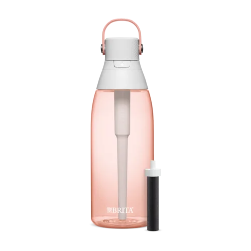 Brita Premium Filtering Water Bottle - Hard Sided Plastic, 36oz - Blush