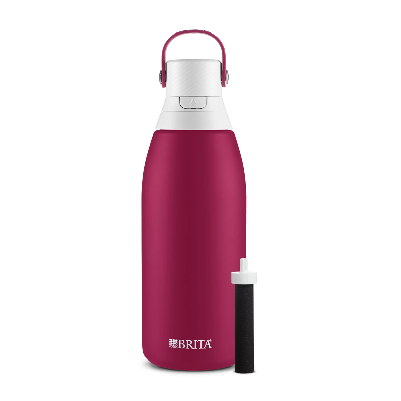 Brita Premium Filtering Water Bottle - Stainless Steel, 32oz - Ruby