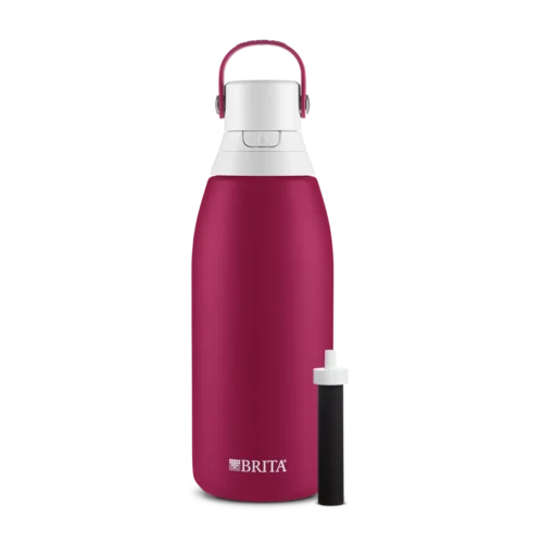 Brita Premium Filtering Water Bottle - Stainless Steel, 32oz - Ruby