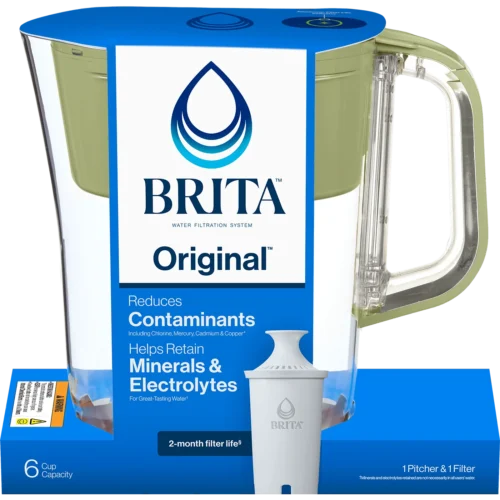 Alternative view of Brita Denali Water Pitcher with Original Filter - Olive